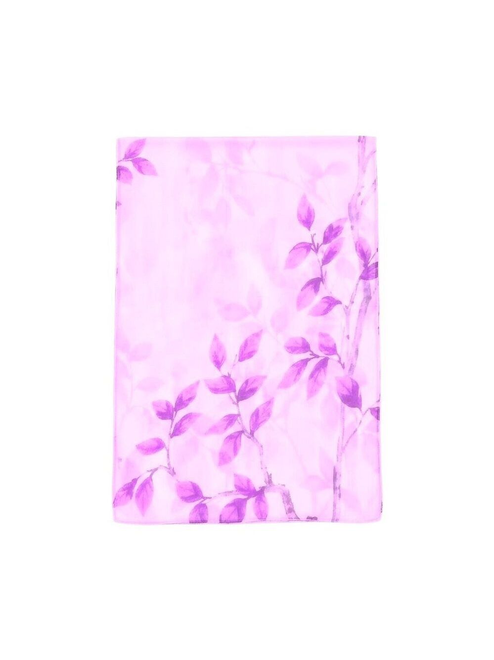 Lavender Chiffon Scarf Purple Leaf Wrap Sheer Floral Shawl Lightweight Vintage S